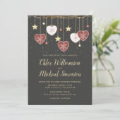 Rustikales Landherz Winterhochzeit Einladung (Stehend Vorderseite)