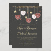 Rustikales Landherz Winterhochzeit Einladung (Vorne/Hinten)