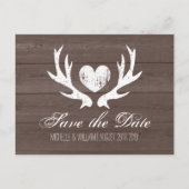 Rustikales Landhirsch auf Save the Date Postkarten (Vorderseite)