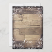 Rustikales Landholz Blühe Hochzeitseinladungen Einladung (Rückseite)