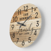 Rustikales Landholz Familienname Bauernhof Große Wanduhr (Winkel)