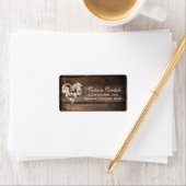 Rustikales Landholz Herz Blume Rücksendeadresse Adressaufkleber (Insitu)