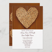 Rustikales Landholz Herzenslust Einladungen (Vorne/Hinten)