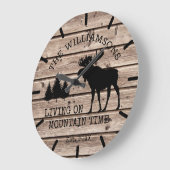 Rustikales Landholz lebt auf Bergzeit Elche Große Wanduhr (Winkel)