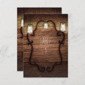 Rustikales Landholz & Lightning Mason Jars Einladung (Vorne/Hinten)