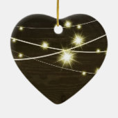 rustikales Landholz mit Lichtenfolge Keramik Ornament (Hinten)