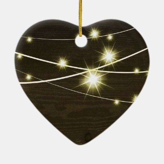 rustikales Landholz mit Lichtenfolge Keramik Ornament (Hinten)