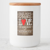 Rustikales Landholz nimmt Zuhause'more Liebe Hochz Lebensmitteletikett (Vorderseite)