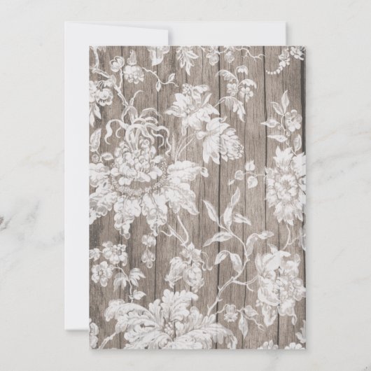 Rustikales Landholz und Spitze Save the Date Einladung (Rückseite)