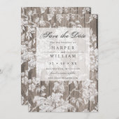 Rustikales Landholz und Spitze Save the Date Einladung (Vorne/Hinten)