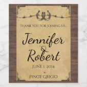 Rustikales Landhufeisen-Etikett mit Stacheldraht Weinetikett (Einzelnes Label)