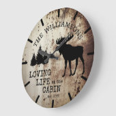 Rustikales Landleben am Hüttenmoose Große Wanduhr (Winkel)
