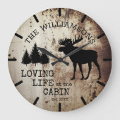 Rustikales Landleben am Hüttenmoose Große Wanduhr (Vorderseite)