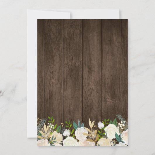 Rustikales ländliches Elfenbeinfest Probe Abendess Einladung (Rückseite)