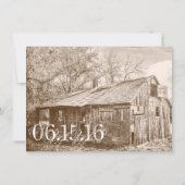 Rustikales ländliches Land Stallgebäude gestörte E Einladung (Rückseite)