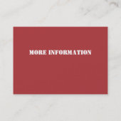 Rustikales ländliches rotes hölzernes visitenkarte (Rückseite)