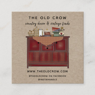 Rustikales Landprimitiv Quadratische Visitenkarte