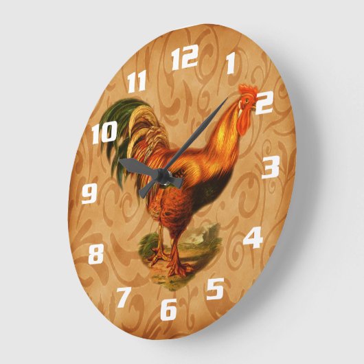 Rustikales Landroster Küche Große Wanduhr (Winkel)