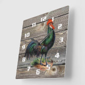 Rustikales Landroster Küche Quadratische Wanduhr (Winkel)