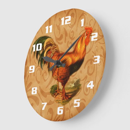 Rustikales Landroster Verziert Küche Große Wanduhr (Winkel)