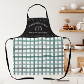 Rustikales Landsage Green Gingham Black Chalkboard Schürze