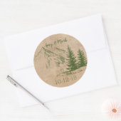 Rustikales Landschaftliches Gebirge Hochzeitstil Runder Aufkleber (Umschlag)
