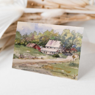 Rustikales Landschaftsbild auf der Landstraße Dankeskarte