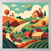 Rustikales Landschaftspanorama Poster (Vorne)