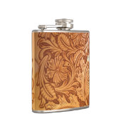 Rustikales Landsüdwestart-Westernleder Flachmann (Rechts)