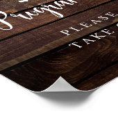 Rustikales Landwald, Schwarz, Hochzeitsprogramm Poster (Ecke)