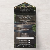 Rustikales Landweingut Weinkeller Barrel Barn Hoch All In One Einladung (Innen Boden)