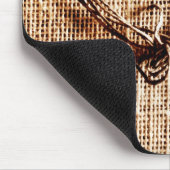 Rustikales Landweinherz auf Burlap Print Mousepad (Ecke)