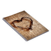 Rustikales Landweinherz auf Burlap Print Notizblock (Rechte Seite)