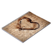Rustikales Landweinherz auf Burlap Print Notizblock (Linke Seite)