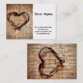 Rustikales Landweinherz auf Burlap Print Visitenkarte (Vorne/Hinten)