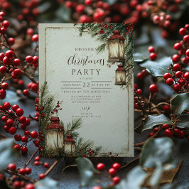 Rustikales Lantern Weihnachts-Party Einladung