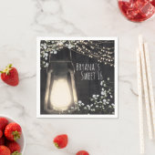 Rustikales Laternengebäck, Gipskraut und Lichterei Serviette (Beispiel)