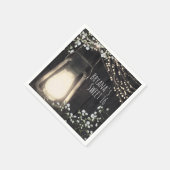 Rustikales Laternengebäck, Gipskraut und Lichterei Serviette (Ecke)