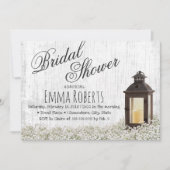 Rustikales Laternengebirge Gipskraut Brautparty Einladung (Vorderseite)