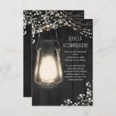 Rustikales Laternenlicht Gipskraut Details Hochzei Begleitkarte (Vorne/Hinten)