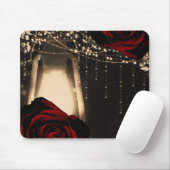 Rustikales Laternenlicht und dunkle Rote Rosen Blu Mousepad (Mit Mouse)
