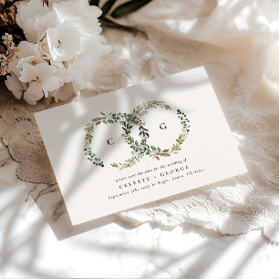 Rustikales Laub, Blumen- und Hirschhochzeit Save The Date