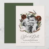 Rustikales Laub, Junggebirge Save the Date (Vorne/Hinten)