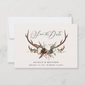 Rustikales Laubblumen- und Junggesellenchic-Hochze Save The Date (Vorderseite)