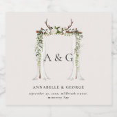 Rustikales Laubwald, Blumenstrauß Bierflaschenetikett (Einzelnes Label)