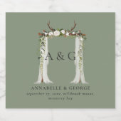 Rustikales Laubwald, Blumenstrauß Schaumweinetikett (Einzelnes Label)