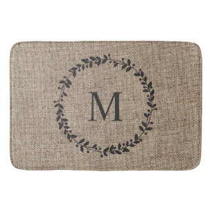 Rustikales Laurel Wreath Bauernhof Style Mit Monog Badematte