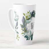 Rustikales Laurel Wreath Monogramm Milchtasse (Linke Ecke)