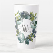 Rustikales Laurel Wreath Monogramm Milchtasse (Vorderseite)