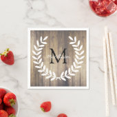 Rustikales Laurels Barnholz - Personalisiert Serviette (Beispiel)